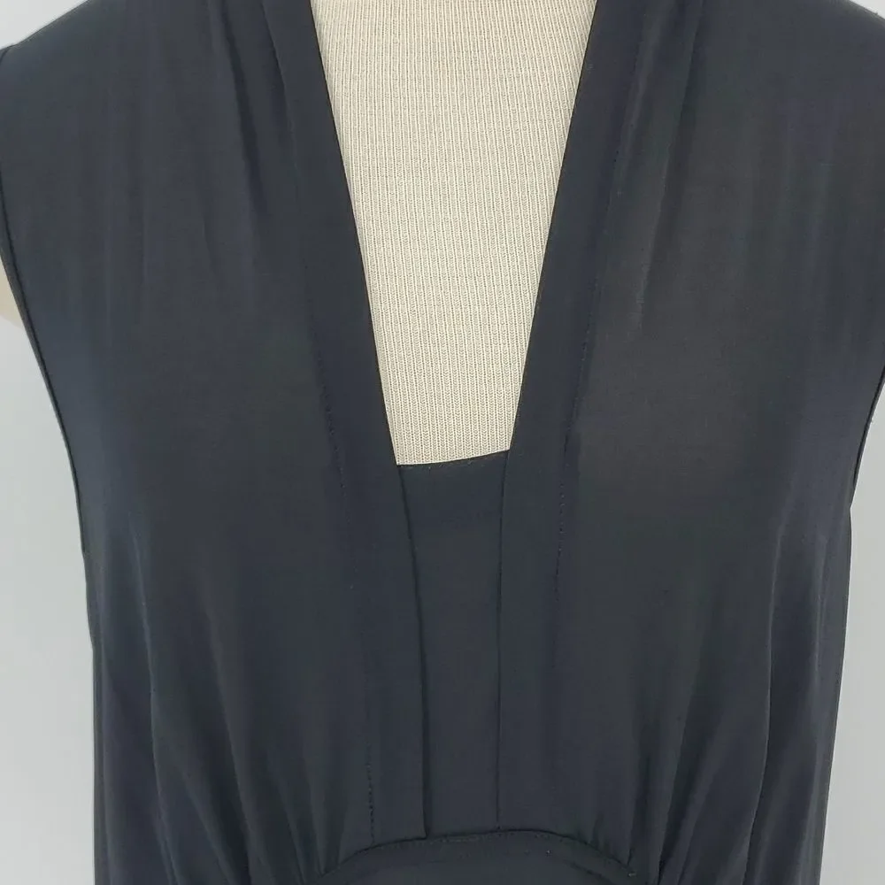 Nine West chiffon black‎ top, size large. Great for layered look.